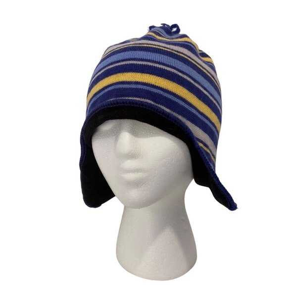 Columbia Knit Beanies Set 2 Stripes Designs unisex blue yellow orange ecru white - Picture 11 of 16